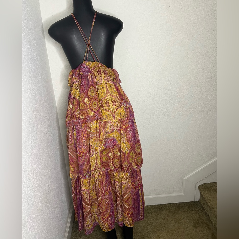 Zara Printed Ruffled Dress Multicolored - Picture 7 of 7